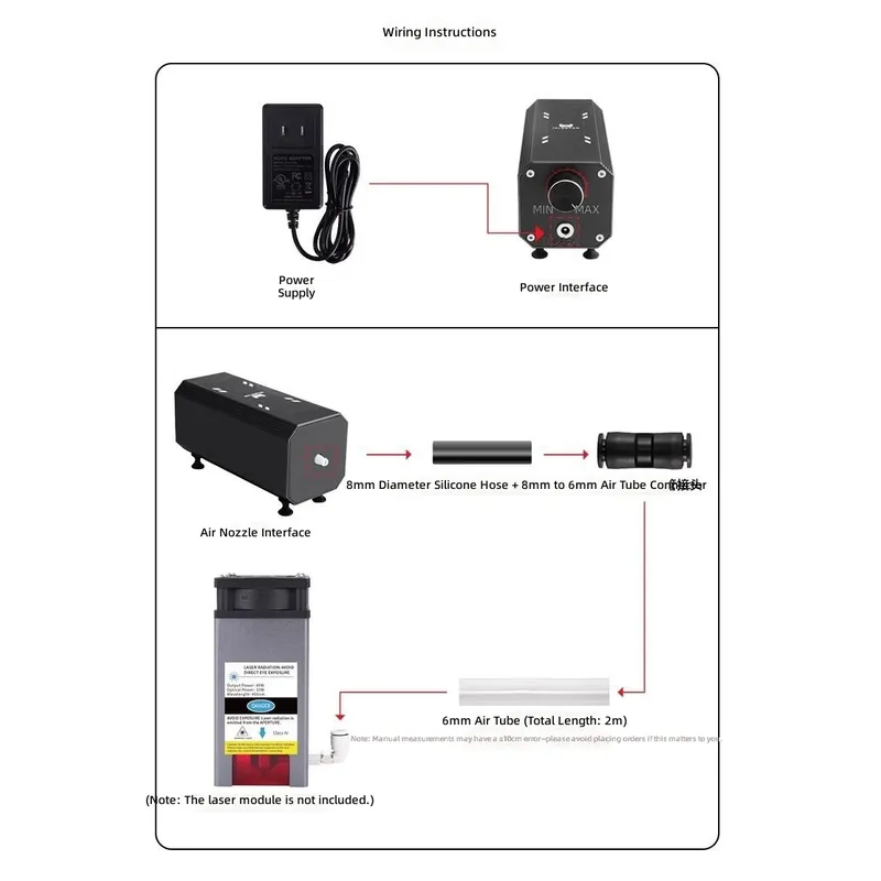 Air Assist Pump Laser - Kit d'accessoires de pompe à air