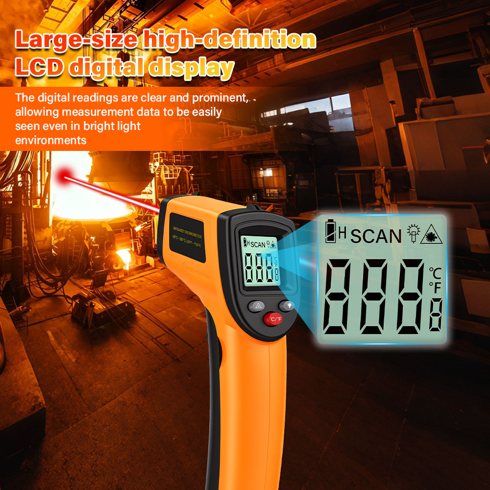 Industrial Laser Thermometer - Thermomètre infrarouge numérique sans contact, thermomètre