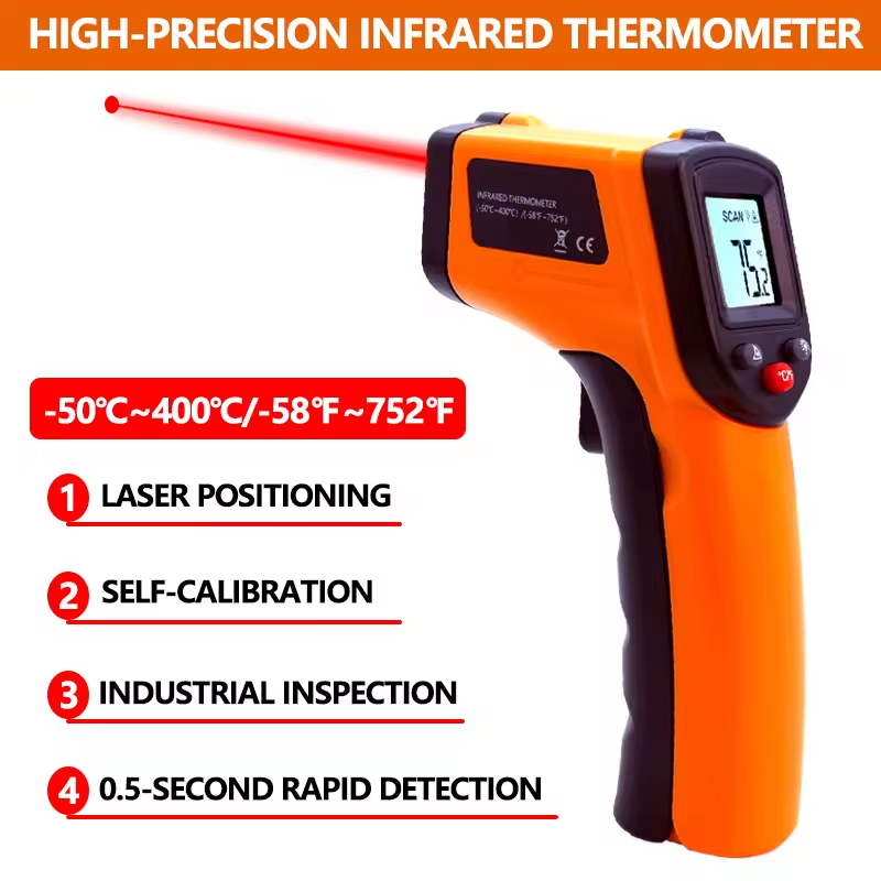 Industrial Laser Thermometer - Thermomètre infrarouge portatif, pistolet de mesure