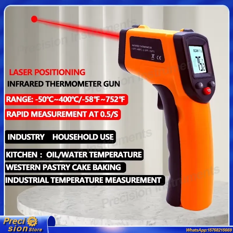 Industrial Laser Thermometer - Thermomètre infrarouge sans contact, thermomètre laser,