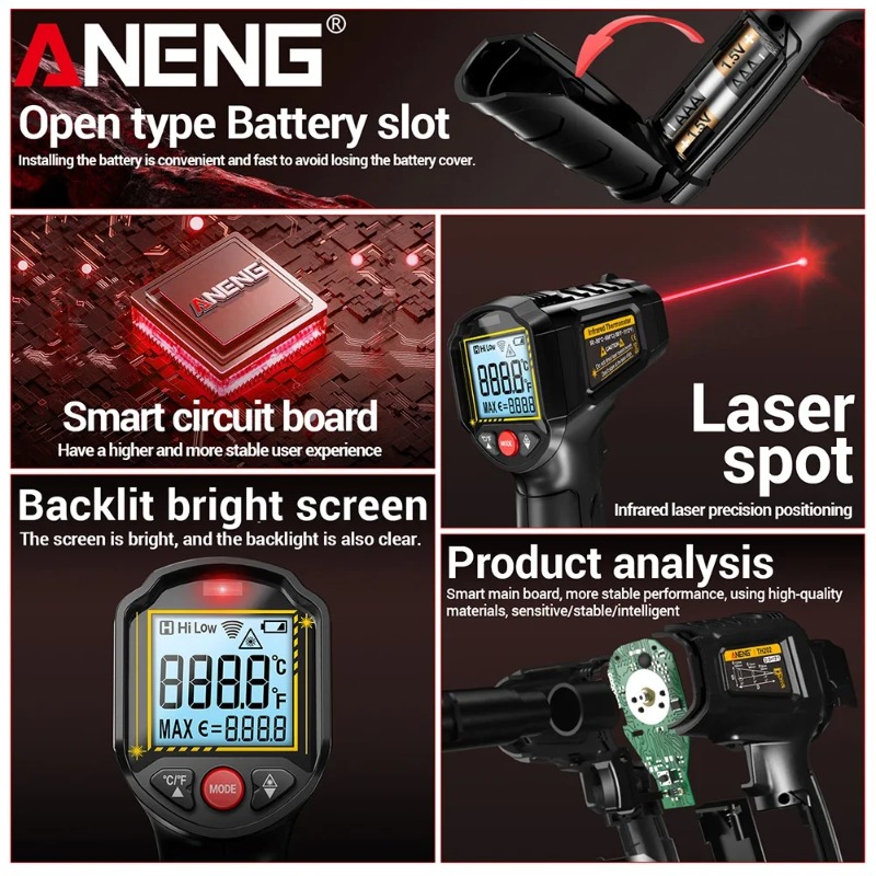 Thermomètre infrarouge sans co - Industrial Laser Thermometer avis et prix